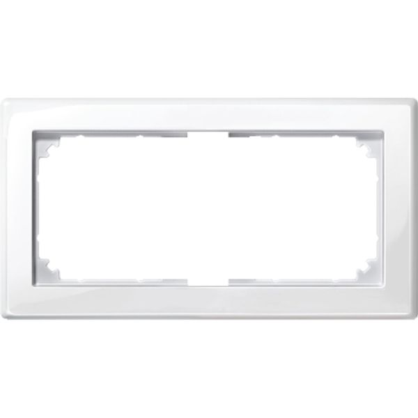 M-SMART frame, 2-gang without central bridge piece, polar white, glossy image 2