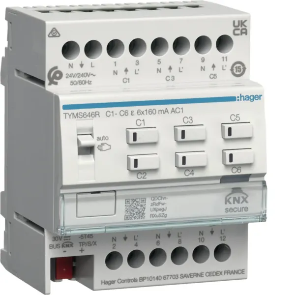 Heating actuator 6-fold KNX Secure, with controller for 24/230V actuators, Triac image 1