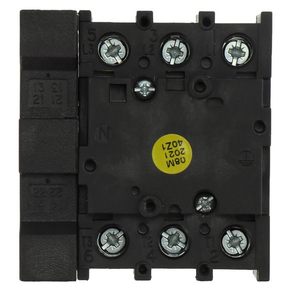 On-Off switch, P1, 40 A, flush mounting, 3 pole, 1 N/O, 1 N/C, with black thumb grip and front plate image 22