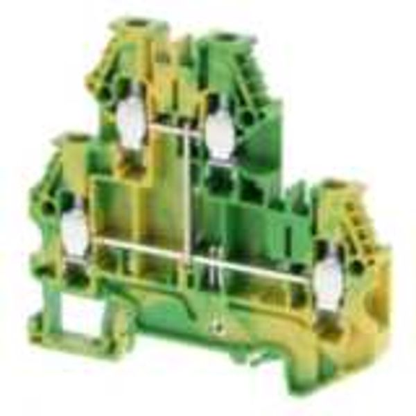 Multi-tier ground DIN rail terminal block with screw connection for mo image 1