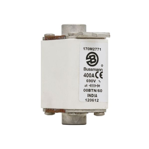 Fuse-link, high speed, 400 A, AC 690 V, size 00, 30 x 62 x 64 mm, aR, IEC, single indicator image 10