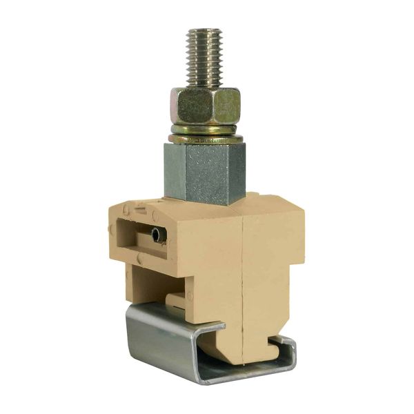 Single-Bolt terminal, 120mm2 for G32 rail, beige color image 1