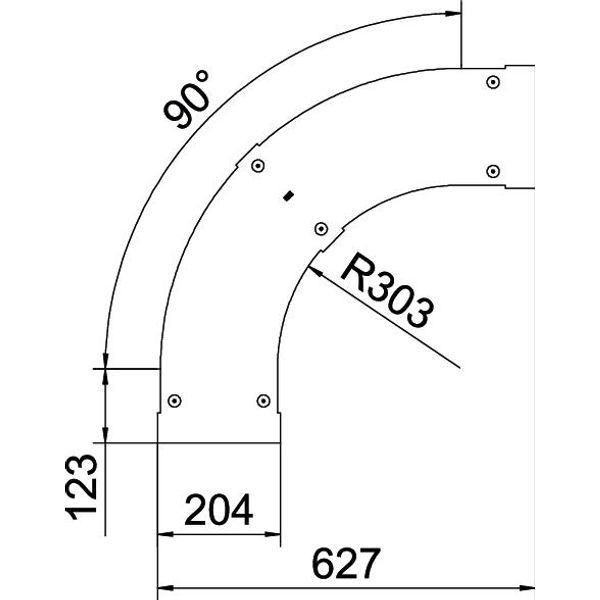 LBD 90 200 R3 A4 90° bend cover with turn buckle B200 image 2