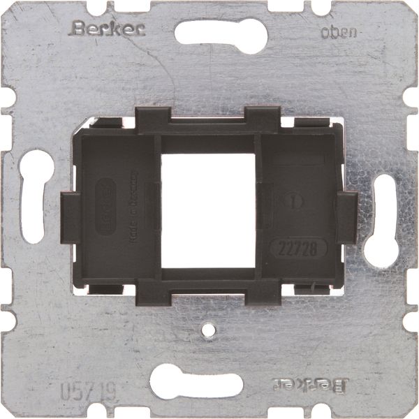 Supporting plate black mounting device 1gang for modular jack, com-tec image 1