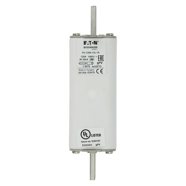 Fuse-link, high speed, 125 A, DC 1500 V, 1XL, 51 x 189 mm, gPV, IEC, UL, with indicator image 8