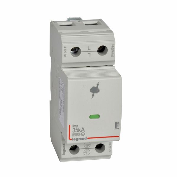 SPD - high risk level instal. - T1+T2 - limp 35 kA/pole - 440V~(IT) -plug-in -1P image 1