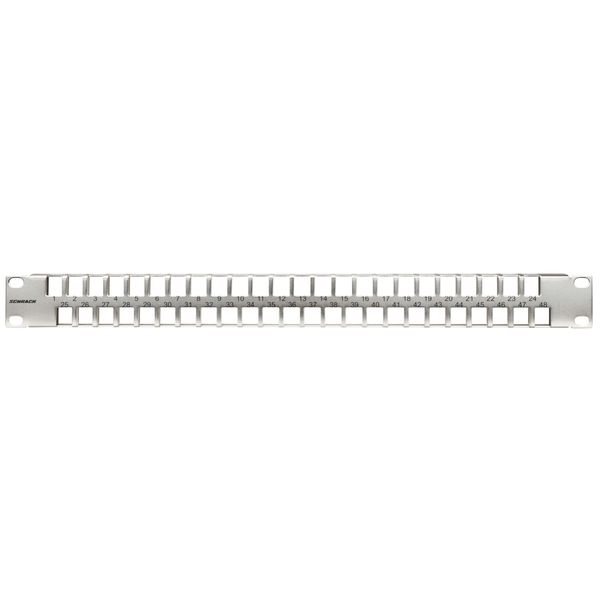 Patchpanel 19" empty for 48 modules (SFB), 1U, stainless image 2