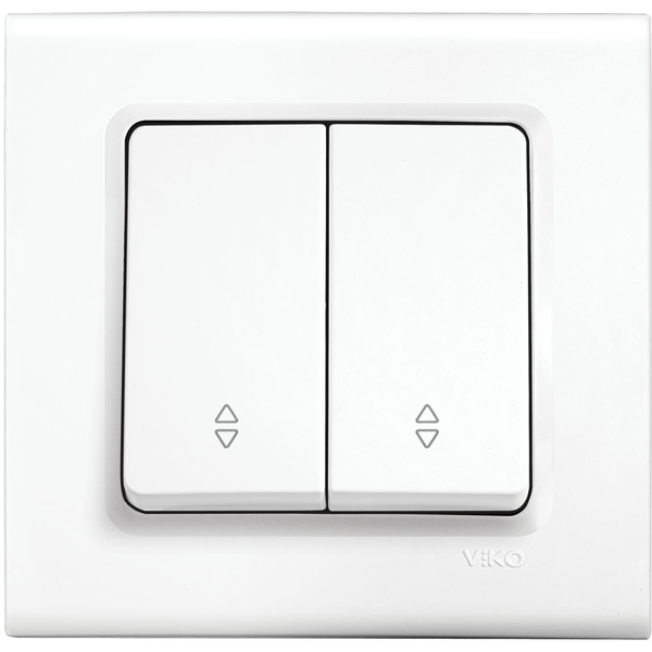 Linnera S White Two Gang Switch-Two Way Switch image 1