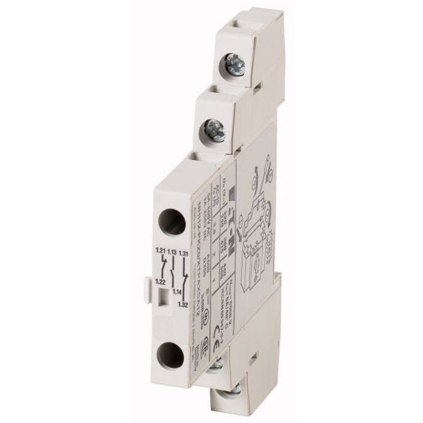 Standard auxiliary contact NHI, 1 N/O, 2 N/C, Side mounting, Screw connection image 1