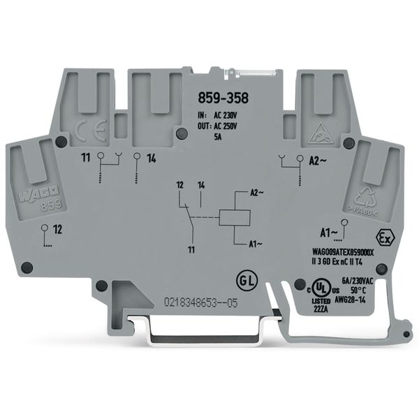 Relay module Nominal input voltage: 230 V AC/DC 1 changeover contact g image 2