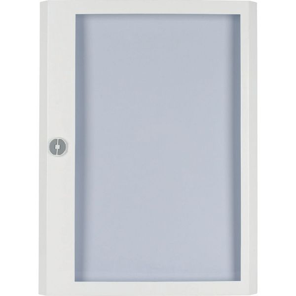 Surface mounted steel sheet door white, transparent with Profi Line handle for 24MU per row, 6 rows image 4