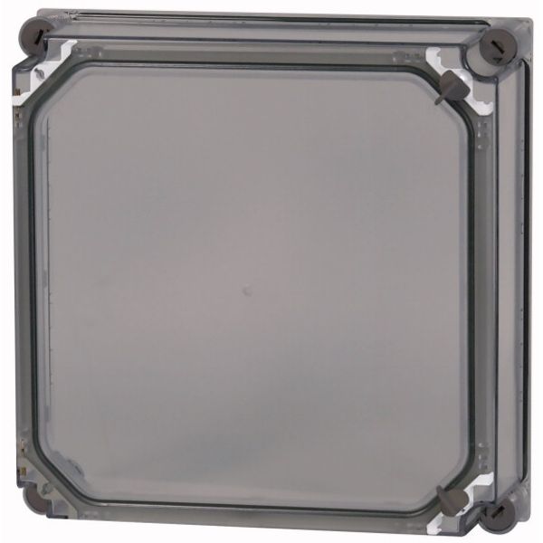 Cap, + door, transparent smoky gray, HxWxD=375x375x50mm image 1