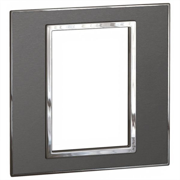 Arteor Surround Plate 3 Module Square Brushed Black image 1