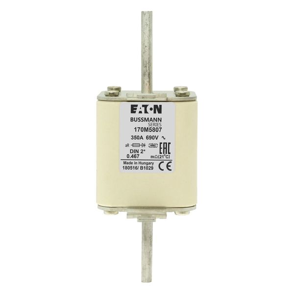 Fuse-link, high speed, 350 A, AC 690 V, compact DIN 2, 55 x 71 x 150 mm, aR, DIN, IEC, single indicator image 14