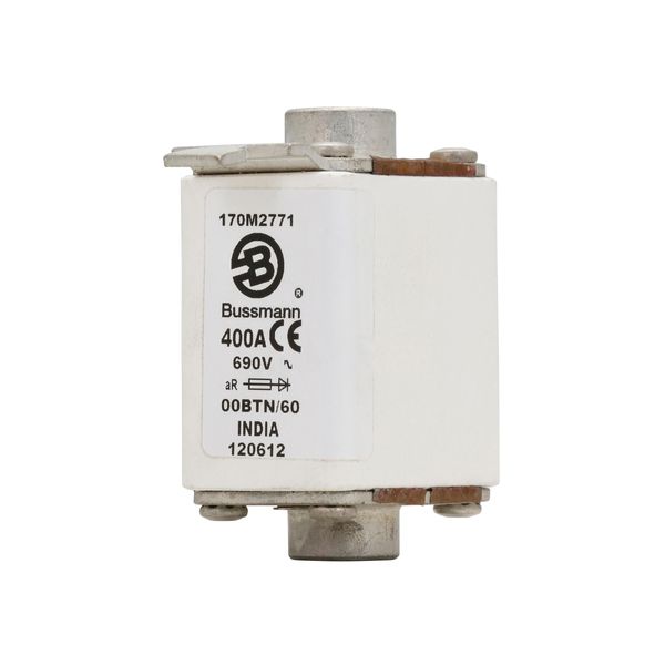 Fuse-link, high speed, 400 A, AC 690 V, size 00, 30 x 62 x 64 mm, aR, IEC, single indicator image 6