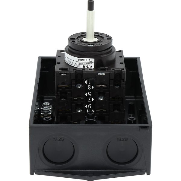 Main switch, T3, 32 A, surface mounting, 4 contact unit(s), 8-pole, STOP function, With black rotary handle and locking ring, Lockable in the 0 (Off) image 18