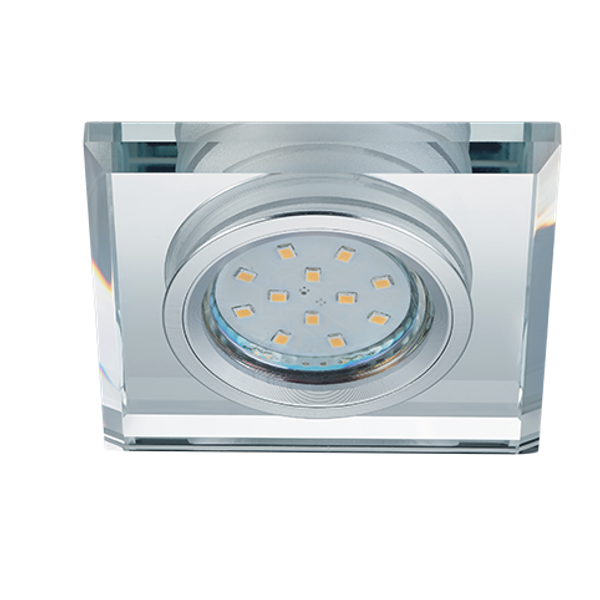 Pirin recessed spotlight GU10 square chrome/transparent image 1