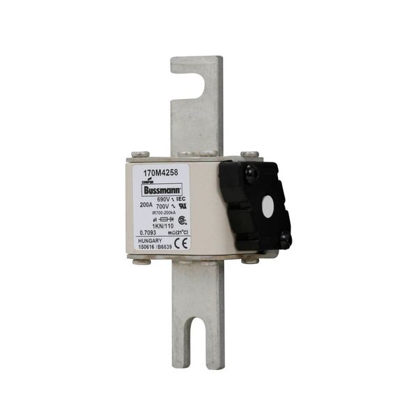 Fuse-link, high speed, 200 A, AC 690 V, DIN 1, 53 x 69 x 138 mm, aR, DIN, IEC, single indicator image 10