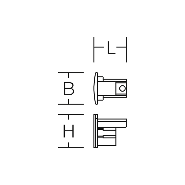 End piece L 35 B 32 H 32 colour: grey image 3