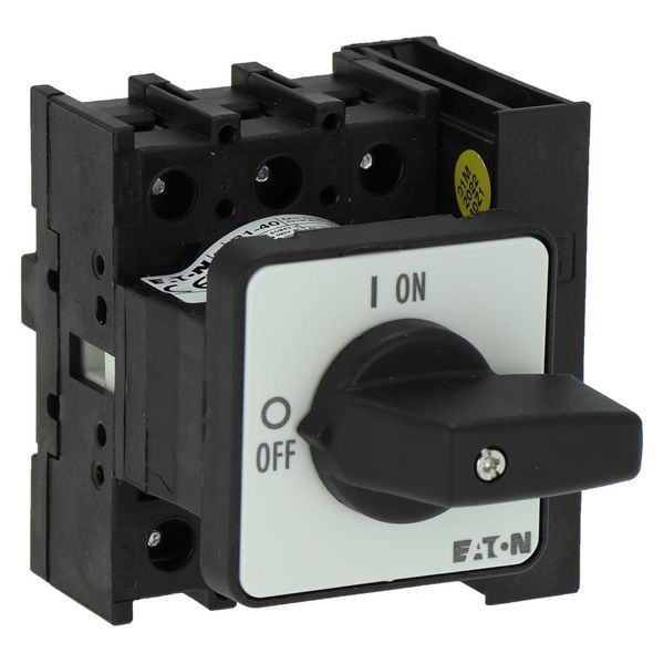 On-Off switch, P1, 40 A, flush mounting, 3 pole, 1 N/O, 1 N/C, with black thumb grip and front plate image 33