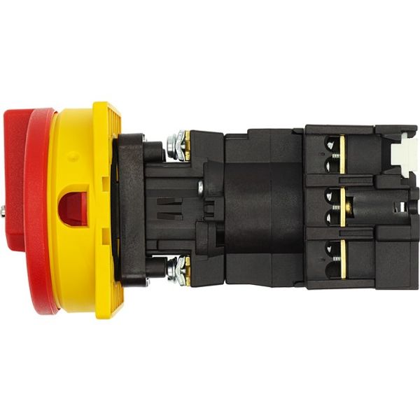 Main switch, P1, 32 A, rear mounting, 3 pole, Emergency switching off function, With red rotary handle and yellow locking ring, Lockable in the 0 (Off image 9