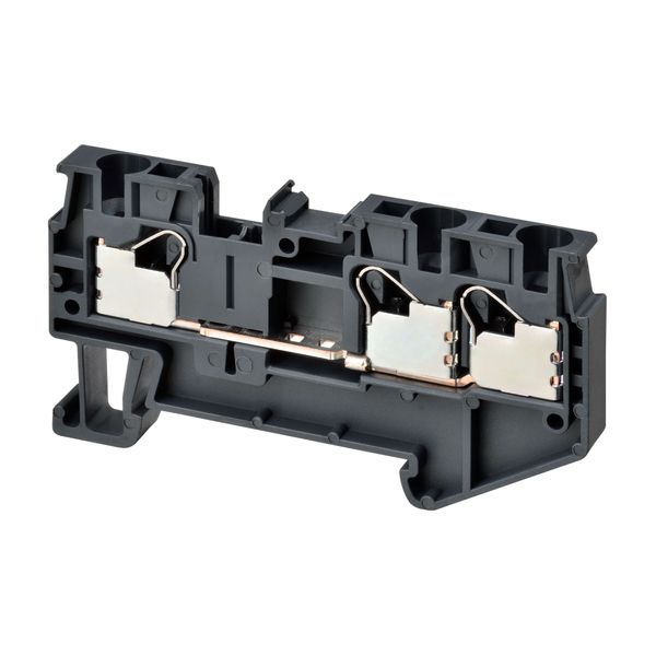 Multi conductor feed-through DIN rail terminal block with 3 push-in pl image 3