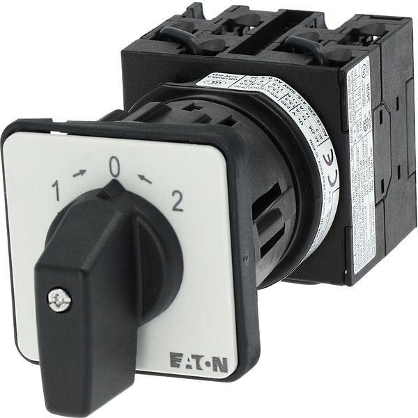 Reversing switches, T0, 20 A, centre mounting, 3 contact unit(s), Contacts: 5, 45 °, momentary, With 0 (Off) position, with spring-return from both di image 31