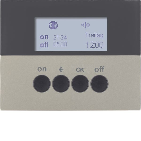 KNX radio timer quicklink, display, K.5, stainless steel matt, lacq. image 1