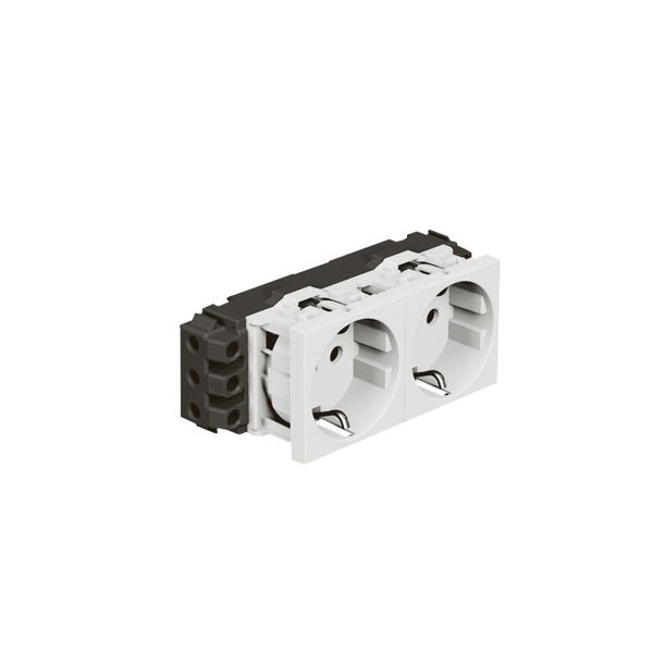 Socket Mosaic - 2 x 2P+E - for installation on trunking - screw term. - standard image 1