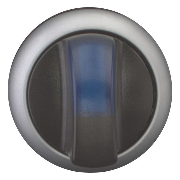Illuminated selector switch actuator, RMQ-Titan, With thumb-grip, momentary, 3 positions, Blue, Bezel: titanium image 9