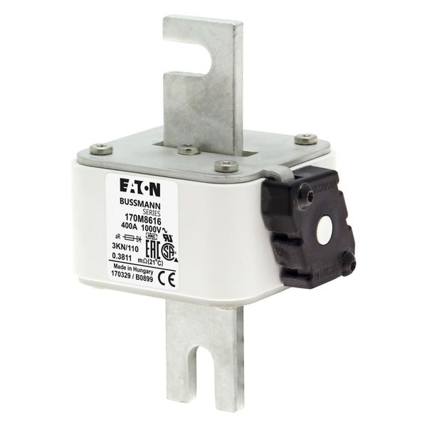 Fuse-link, high speed, 400 A, AC 1000 V, DIN 3, 74 x 92 x 138 mm, aR, DIN, IEC, single indicator image 19