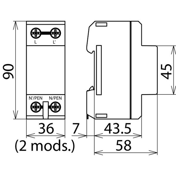 Lightning current arrester Type 1 DEHNbloc 1 H 1-pole 255V AC image 2