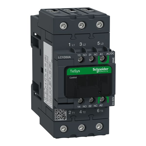 TeSys Deca contactor 3P 50A AC-3/AC-3e up to 440V coil 24-60V AC/DC EverLink image 5