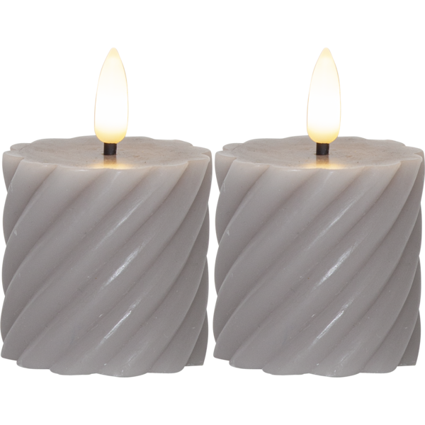 LED Pillar Candle 2P Flamme Swirl image 2