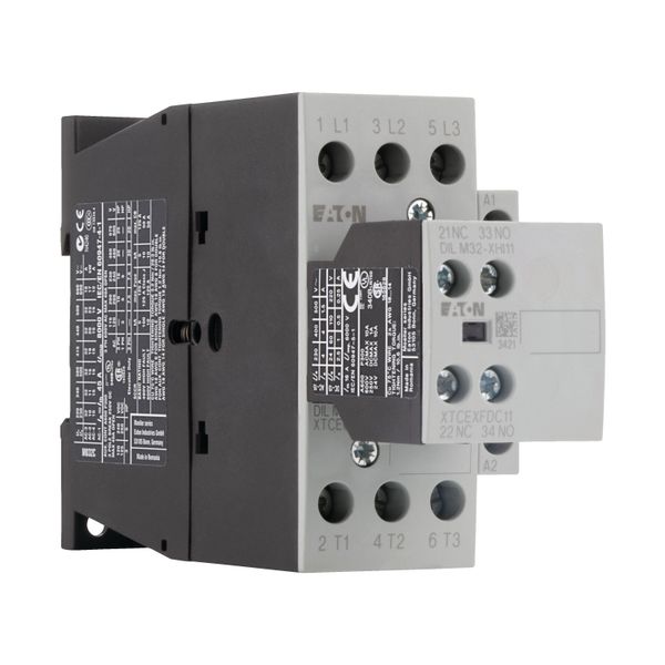 Contactor, 380 V 400 V 15 kW, 2 N/O, 1 NC, RDC 24: 24 - 27 V DC, DC operation, Screw terminals image 17