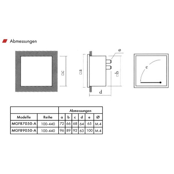 Frequency meter, 72x72mm, 45 to 65Hz, 230VAC image 3