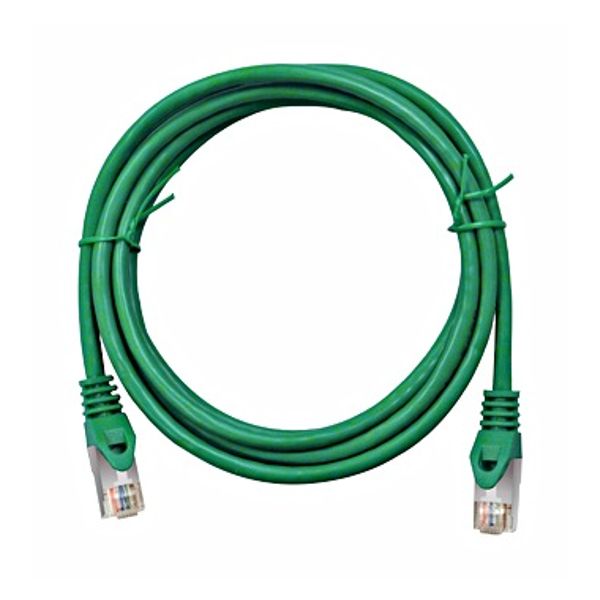 Patchcord RJ45 shielded Cat.6a 10GB, LS0H, green,  0.5m image 1