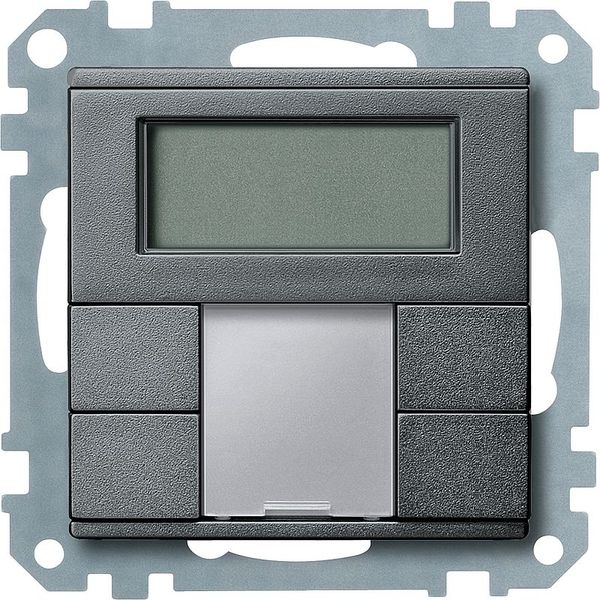 Button 2-fold plus with room temperature controller, anthracite, system M image 1