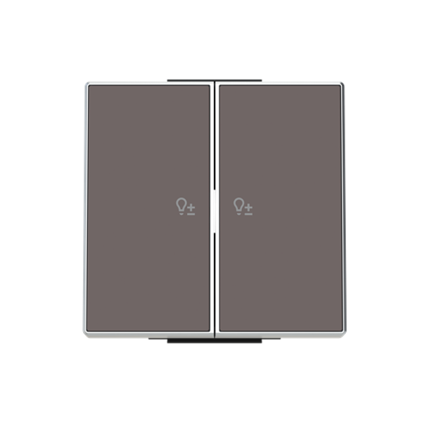 8596.23 TP Rocker dim.2 ch. for Switch/dimmer, Two-part button Brown - Sky Niessen image 1