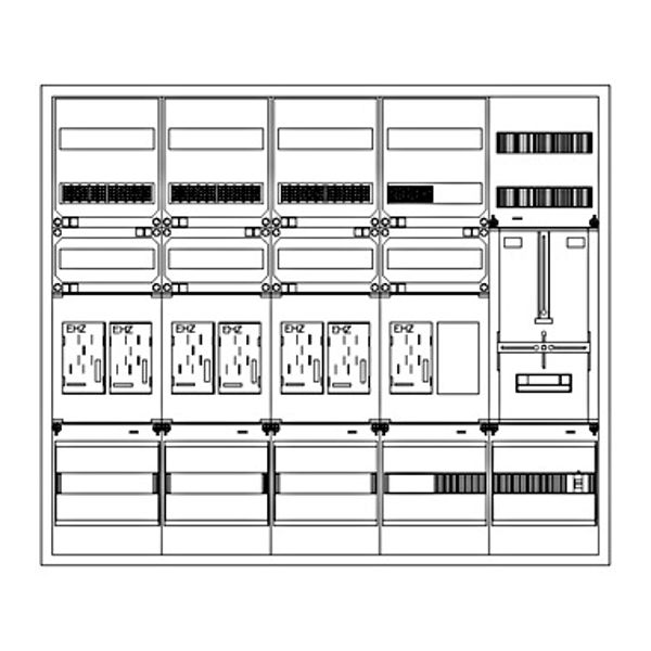 Z„hlerverteiler 7xZF, eHZ, H=1100 B=1300 T=210mm, 1xTSG image 1