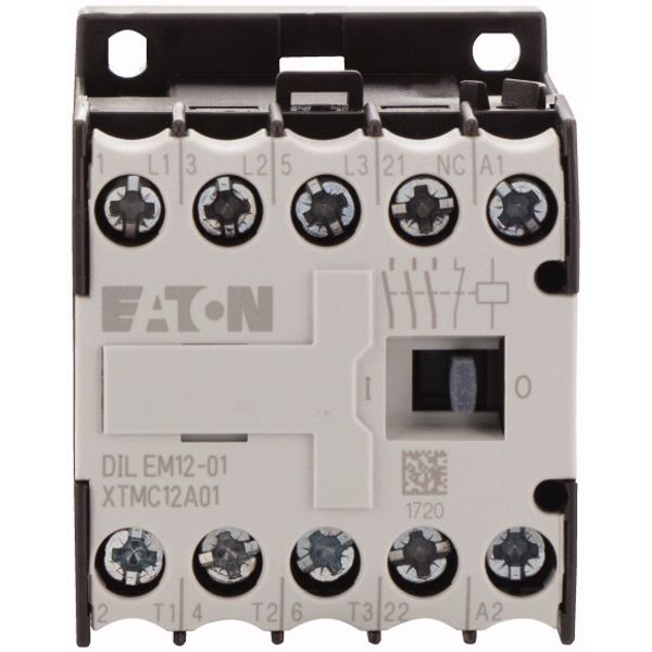 Contactor, 230 V 50/60 Hz, 3 pole, 380 V 400 V, 5.5 kW, Contacts N/C = Normally closed= 1 NC, Screw terminals, AC operation image 2