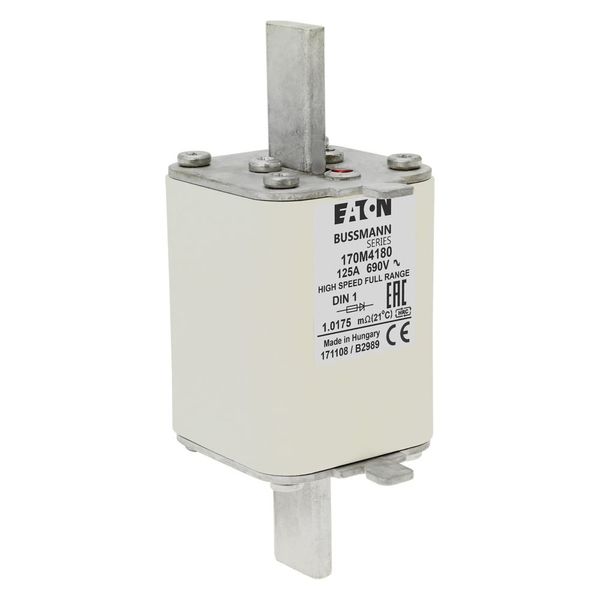 Fuse-link, high speed, 125 A, AC 690 V, DIN 1, 52 x 66 x 135 mm, gR, DIN, IEC, single indicator image 7