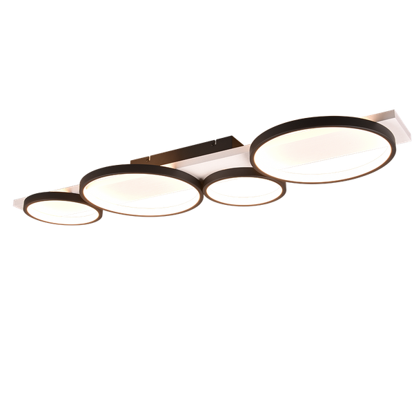 Medera LED ceiling lamp 4-pc matt black image 1