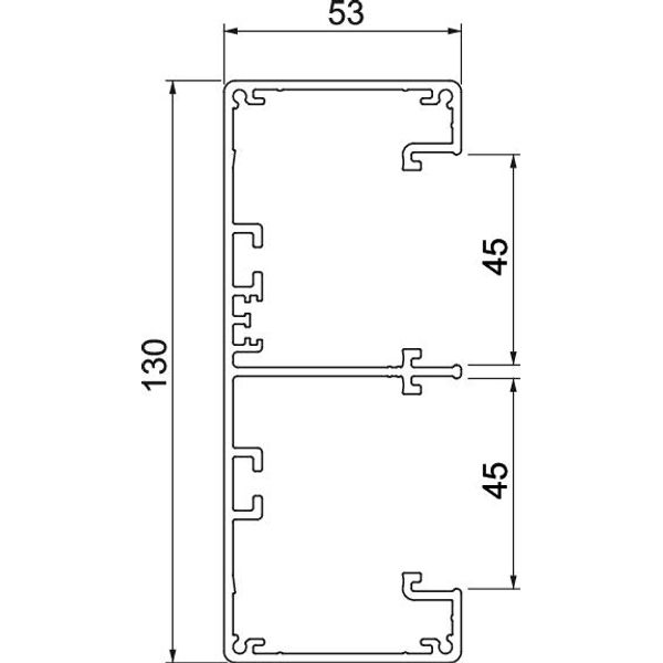 GA-53130EL Device installation trunking Rapid 45-2, 2-compartment,alum 53x130x2000 image 2