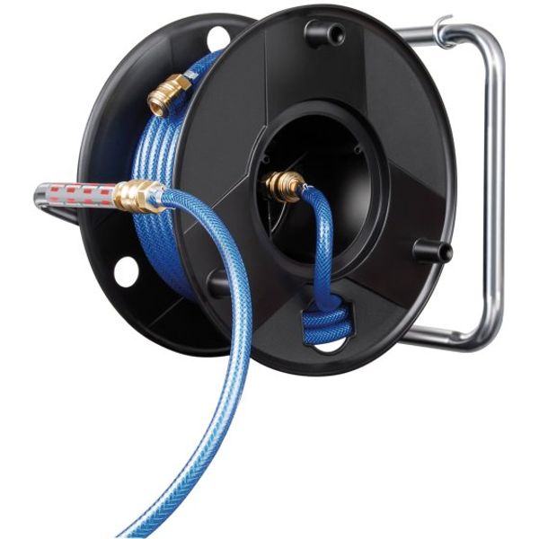 Compressor hose reel Anti Twist 20m Hose-Ø 9/15mm Fittings DIN image 1