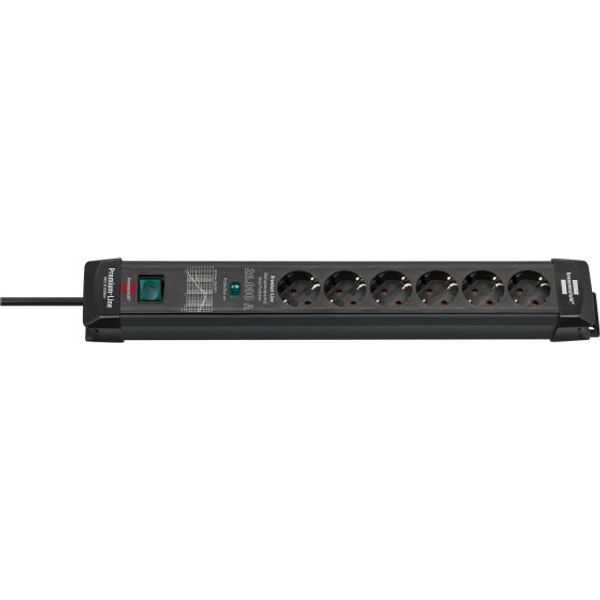 Premium-Line 26000A extension lead with surge protection 6-way black 1.8m H05VV-F 3G1.5 image 1