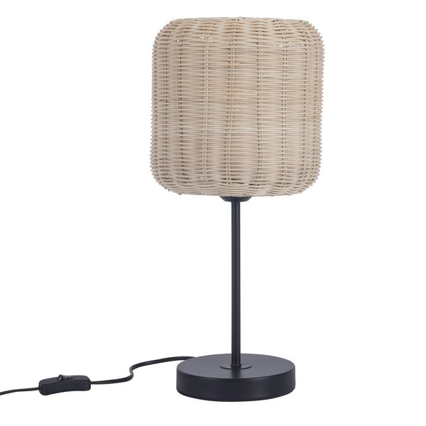 Table lamp CORTIC E27 15 Black Natural rattan image 1