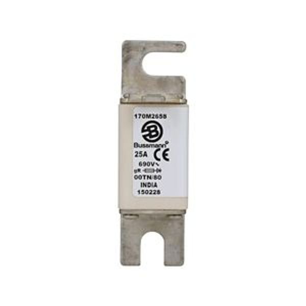 Fuse-link, high speed, 25 A, AC 690 V, DIN 00, 30 x 67 x 100 mm, gR, DIN, IEC, single indicator image 5