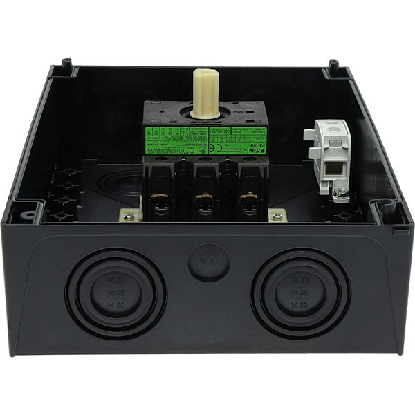 On-Off switch, P3, 100 A, surface mounting, 3 pole, with black thumb grip and front plate image 39