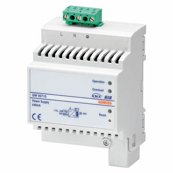 SELF-PROTECTED ELECTRONIC POWER SUPPLY 220-240V - 50/60Hz - 640mA - IP20 - 4 MODULES - DIN RAIL MOUNTING image 2
